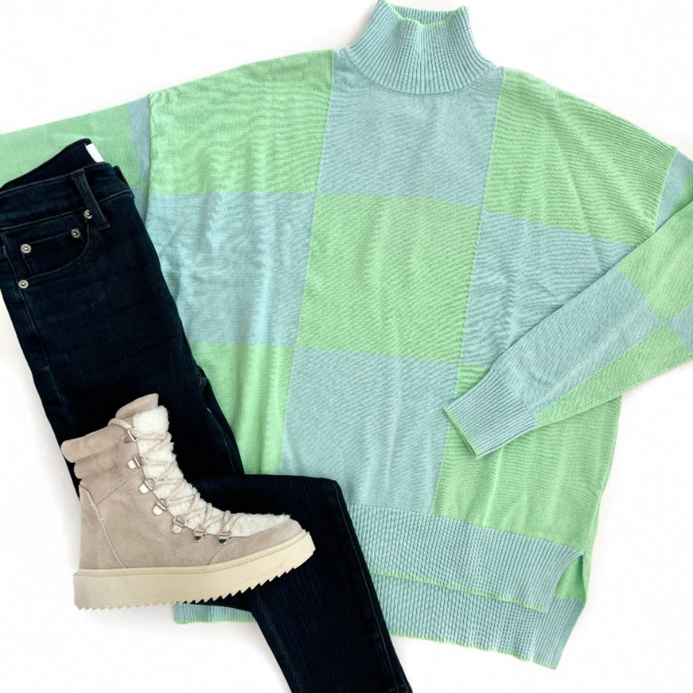 WISPR check funnel neck sweater